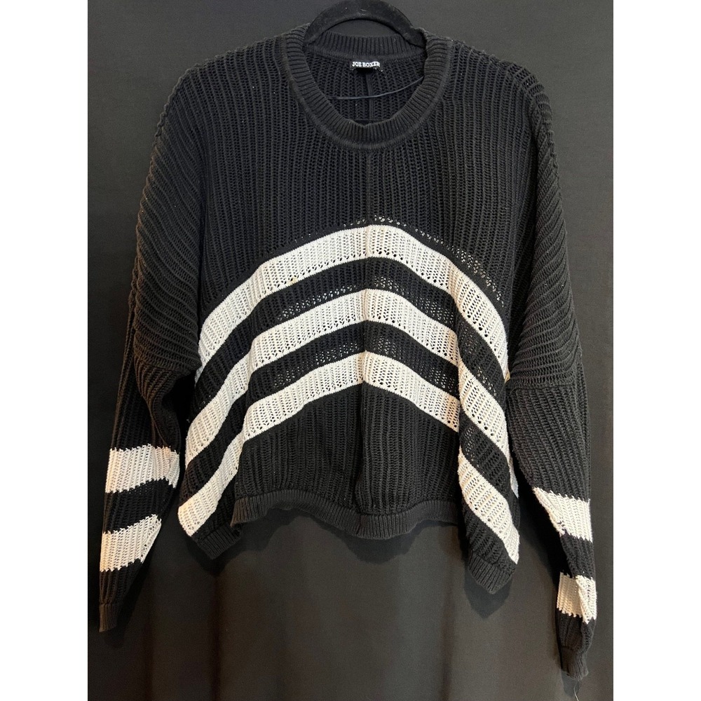 Women's Black &‎ White Knit Joe Boxer Pullover Size 3X